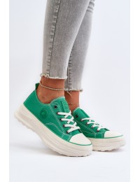 Women's sneakers on a chunky sole Big Star NN274130 Green - NN274130 ZIELONY
