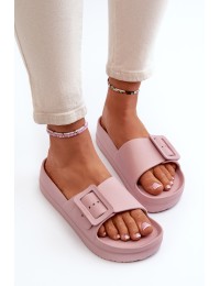 Women's Foam Platform Sandals with Buckle Big Star NN274A663 Pink - NN274A663