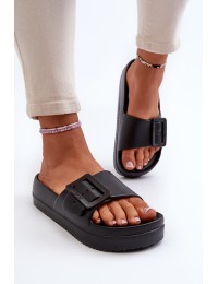 Women's Foam Platform Sandals with Buckle Big Star NN274A662 Black - NN274A662 906
