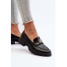 Elegantiški moteriški batai su aukso detalėmis \n - RMR23119-2 CZARNY