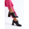Moteriški juodi natūralios odos lakiniai batai ant kulno - 63510 BK PT