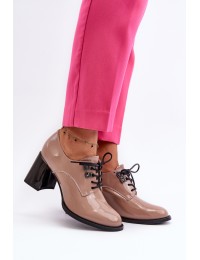 Moteriški rudi natūralios odos lakiniai batai ant kulno - 63510 BE PT
