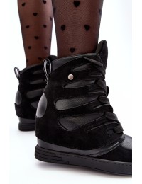 Odiniai batai su raišteliais - NS376 BLACK