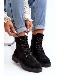 Juodi moteriški suvarstomi batai su užtrauktuku - ML282 BLACK