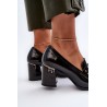 Stilingi moteriški batai ant plataus kulno - MR38-973 BLACK