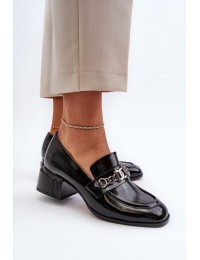 Aukštos kokybės batai stilingu neaukštu kulnu\n - MR38-960 BLACK
