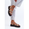 Moteriški gyvatės odos rašto dekoruoti sandalai - 100-396 SNAKE