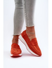 Komfortiški zomšiniai batai moterims - 22-325 ORANGE