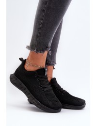Black Women's Fabric Sports Shoes Kephope - 23SP02-5746 BLACK