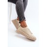 Smėlio spalvos moteriški suvarstomi odiniai batai - 23PB32-5739 BEIGE