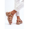 Smėlio spalvos moteriški romėniški sandalai  - N75-4 BEIGE