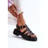 Moteriški juodi romėniški sandalai  - N75-4 BLACK