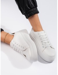 Białe sportowe buty damskie - MS4036W/GO