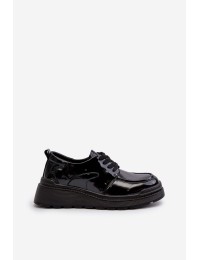 Natūralios odos lakuotos juodi klasikiniai batai - 24PB18-6888 BLACK