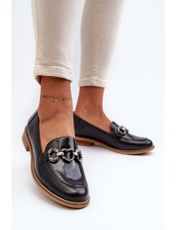 Leather Women's Patent Loafers Laura Messi 2760 Navy - 2760/656