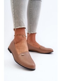 Women's Brown Flat Heel Loafers Enzla - W-98 KHAKI