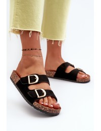 Women's Platform Sandals with Straps Black Doretta - THS-95 BLACK