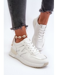 Women's White Faux Leather Sneakers Kaimans - A88-173 WHITE