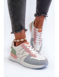 Women's Sneakers Made of Eco Leather Multicolor Kaimans - A88-173 MULTI
