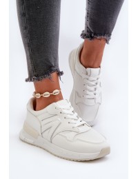 Women's White Faux Leather Sneakers Kaimans - A88-179 WHITE