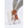 Balti batai ant platformos su stilinga puošmena - TV_LA279 GOLD