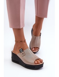 Women's Wedge Sandals Gold Vleni - 58291 GD PU
