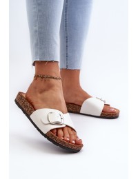 Women's Cork Platform Sandals with Buckle White Moaxi - BG167P WHITE