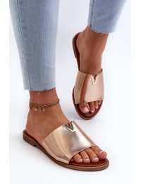 Women's Eco Leather Flat Sandals Golden Maliha - 24SD97-7736 GOLD
