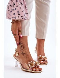 Elegant Transparent Sandals With Decoration Gold Lilah - MR-X951 GOLD