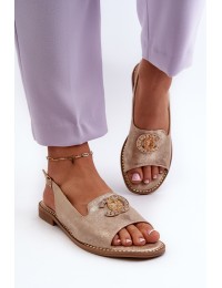 Women's Sandals With Decoration S.Barski KV-2775-49 Rose Gold - KV27-049 GOLD