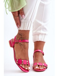 Women's Flat Sandals With Decorative Belt Fuchsia Adissa - GG-120P FUSHIA