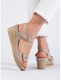 Smėlio spalvos zomšiniai sandalai - GD-FL1246KH