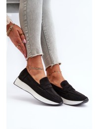 Komfortiški zomšiniai batai moterims\n - 22-325 BLACK