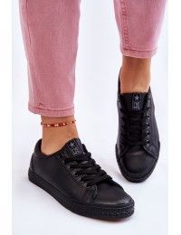 Klasikiniai odiniai laisvalaikio batai moterims - 22SP02-1500 BLACK