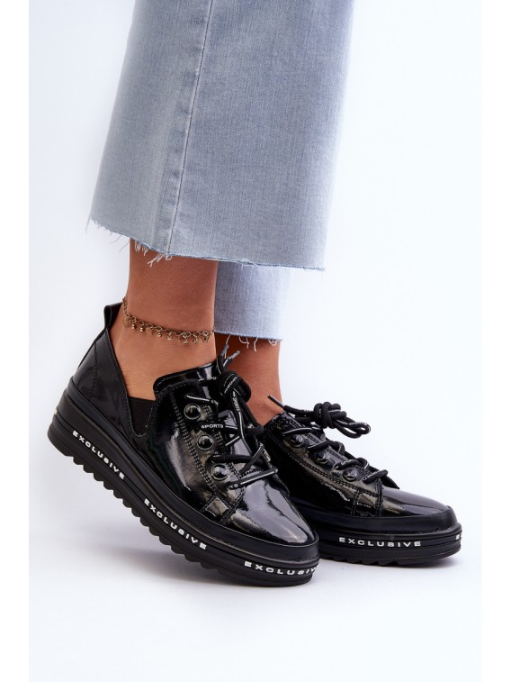 Suvarstomi moteriški juodi odiniai batai - LR620 BLACK