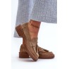 Moteriški rudi zomšiniai batai su kutais - TW107 BROWN