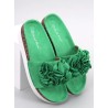 Žalios šlepetės su gėlėmis RIZZO GREEN - KB ZX6053