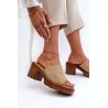 Moteriški sandalai su pintomis detalėmis - 24SD98-6989 BEIGE