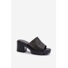 Moteriški sandalai su pintomis detalėmis - 24SD98-6989 BLACK