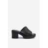Moteriški sandalai su pintomis detalėmis - 24SD98-6989 BLACK