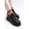 Natūralios odos juodi suvarstomi batai ant platformos - 66700 BK LICO SKÓRA