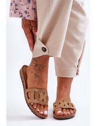 Women's Embellished Buckle Shoes Brown Evelins - SD8181 CAMEL