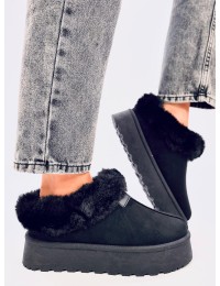 Trumpi UGG stiliaus batai su kailiuku YOGI BLACK - KB VL245P