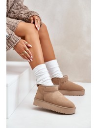 Natūralios odos zomšiniai UGG stiliaus žieminiai batai - NN604 KHAKI