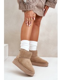 Natūralios odos zomšiniai UGG stiliaus žieminiai batai - NN605 KHAKI