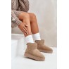 Natūralios odos zomšiniai UGG stiliaus žieminiai batai - NN605 KHAKI