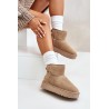 Natūralios odos zomšiniai UGG stiliaus žieminiai batai - NN605 KHAKI