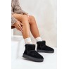 Natūralios odos zomšiniai UGG stiliaus žieminiai batai - NN605 BLACK