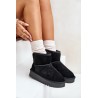 Natūralios odos zomšiniai UGG stiliaus žieminiai batai - NN605 BLACK