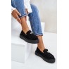 Moteriški juodi loaferiai ant platformos  - 6680 BLACK